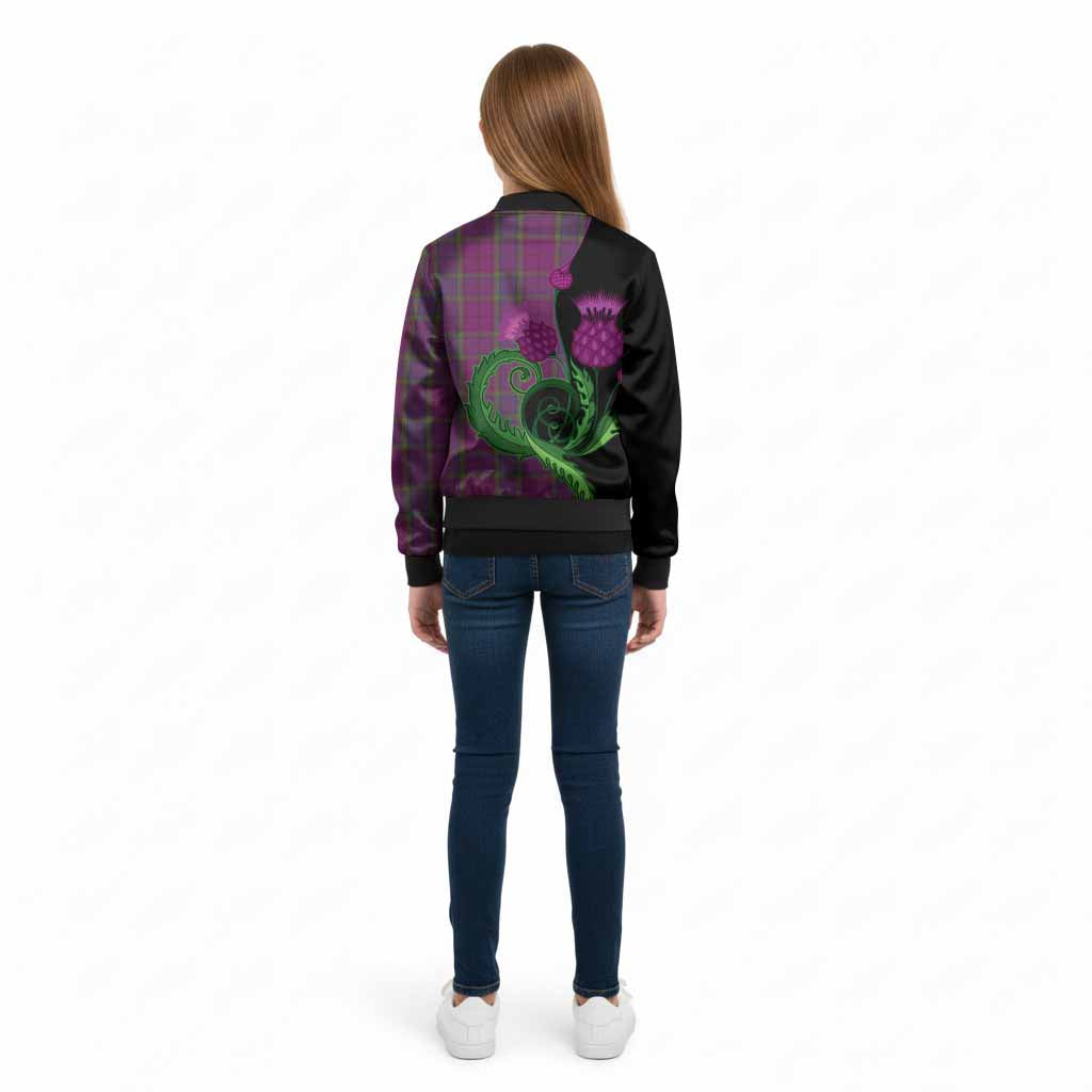 Wardlaw Tartan Kid Bomber Jacket Traditional Scottish Thistle