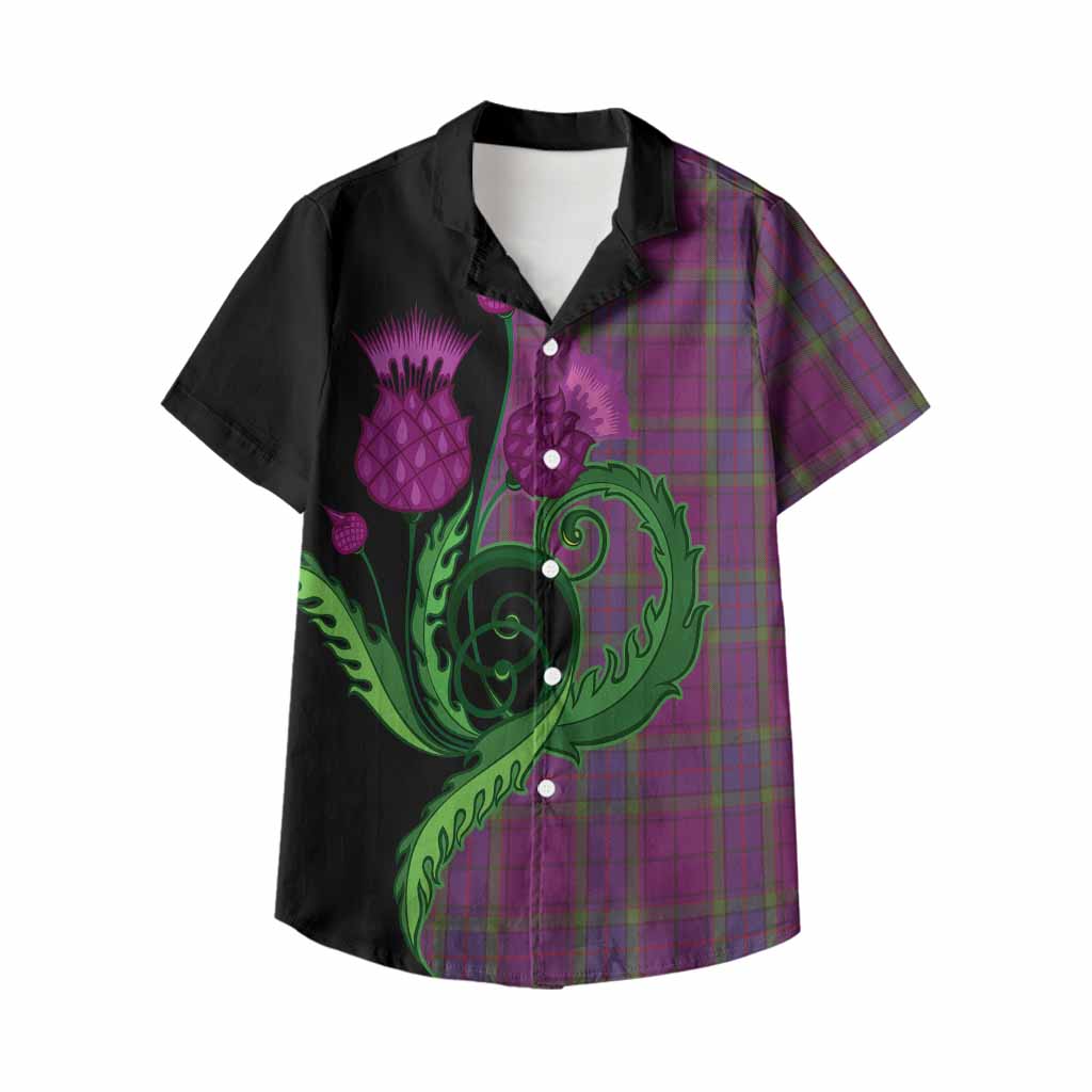 Wardlaw Tartan Kid Hawaiian Shirt Traditional Scottish Thistle