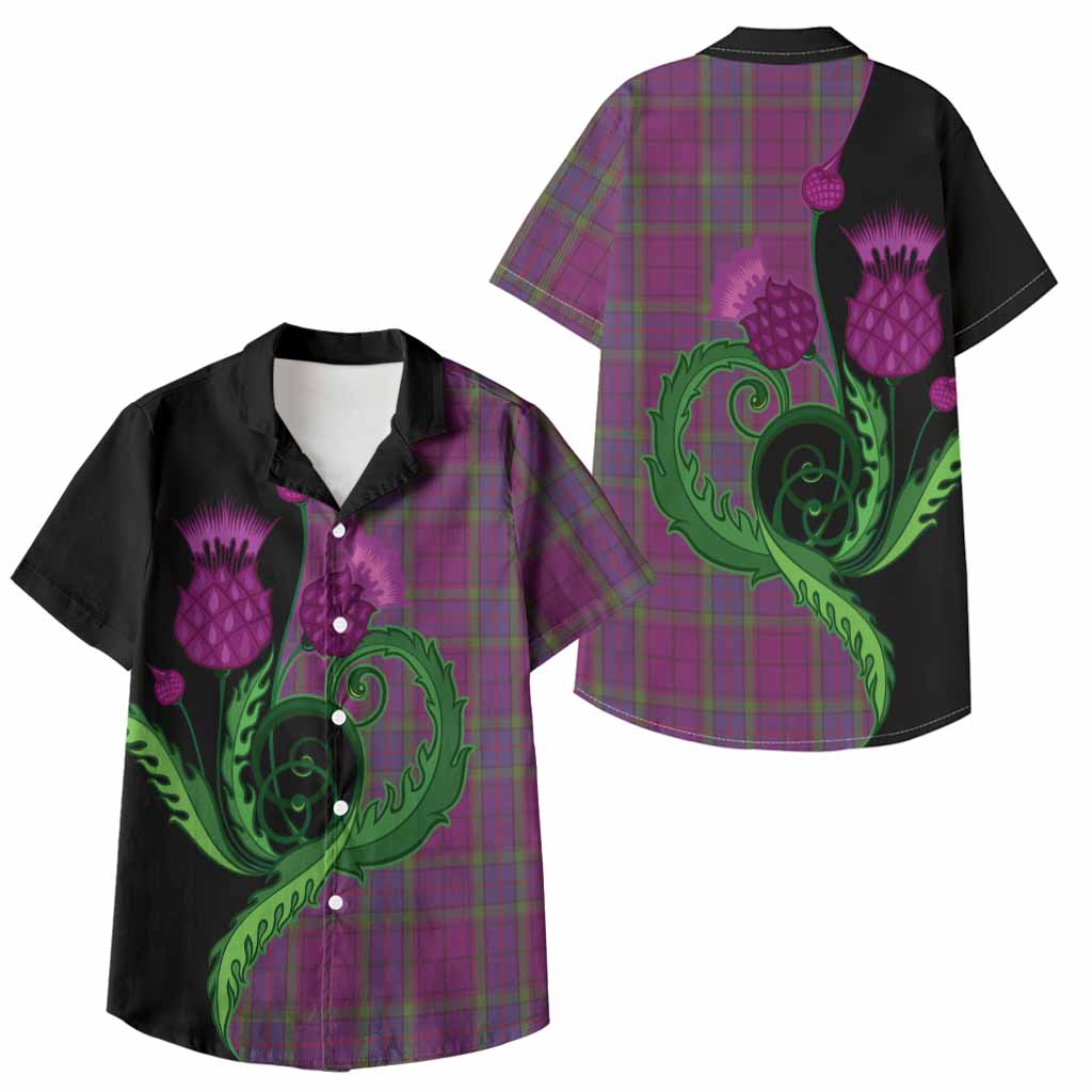 Wardlaw Tartan Kid Hawaiian Shirt Traditional Scottish Thistle