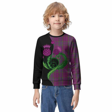 Wardlaw Tartan Kid Knitted Sweatshirt Traditional Scottish Thistle