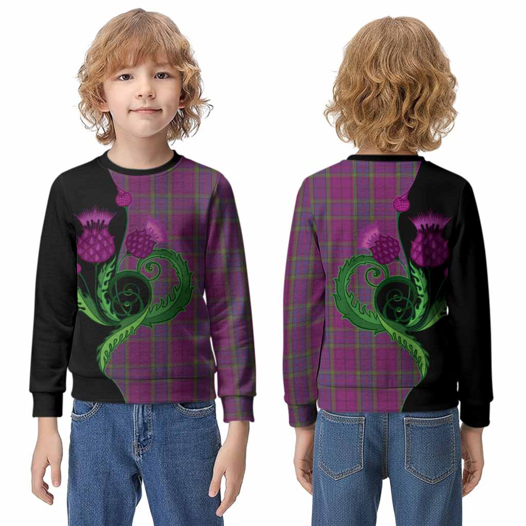 Wardlaw Tartan Kid Knitted Sweatshirt Traditional Scottish Thistle