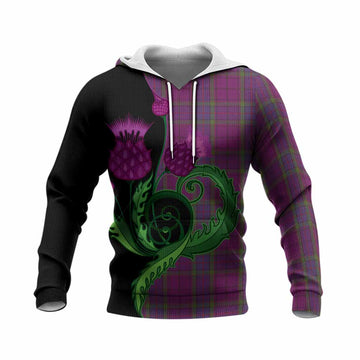 Wardlaw Tartan Knitted Hoodie Traditional Scottish Thistle
