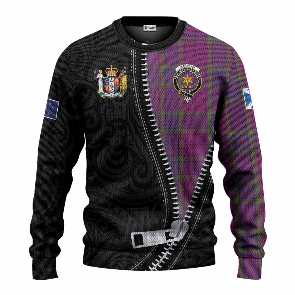 Wardlaw Tartan Knitted Sweater New Zealand Pattern Unique Zipper Stylized