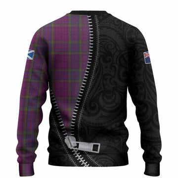 Wardlaw Tartan Knitted Sweater New Zealand Pattern Unique Zipper Stylized