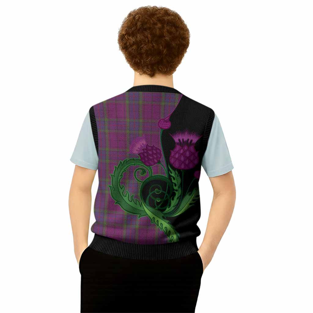Wardlaw Tartan Knitted V-Neck Vest Traditional Scottish Thistle