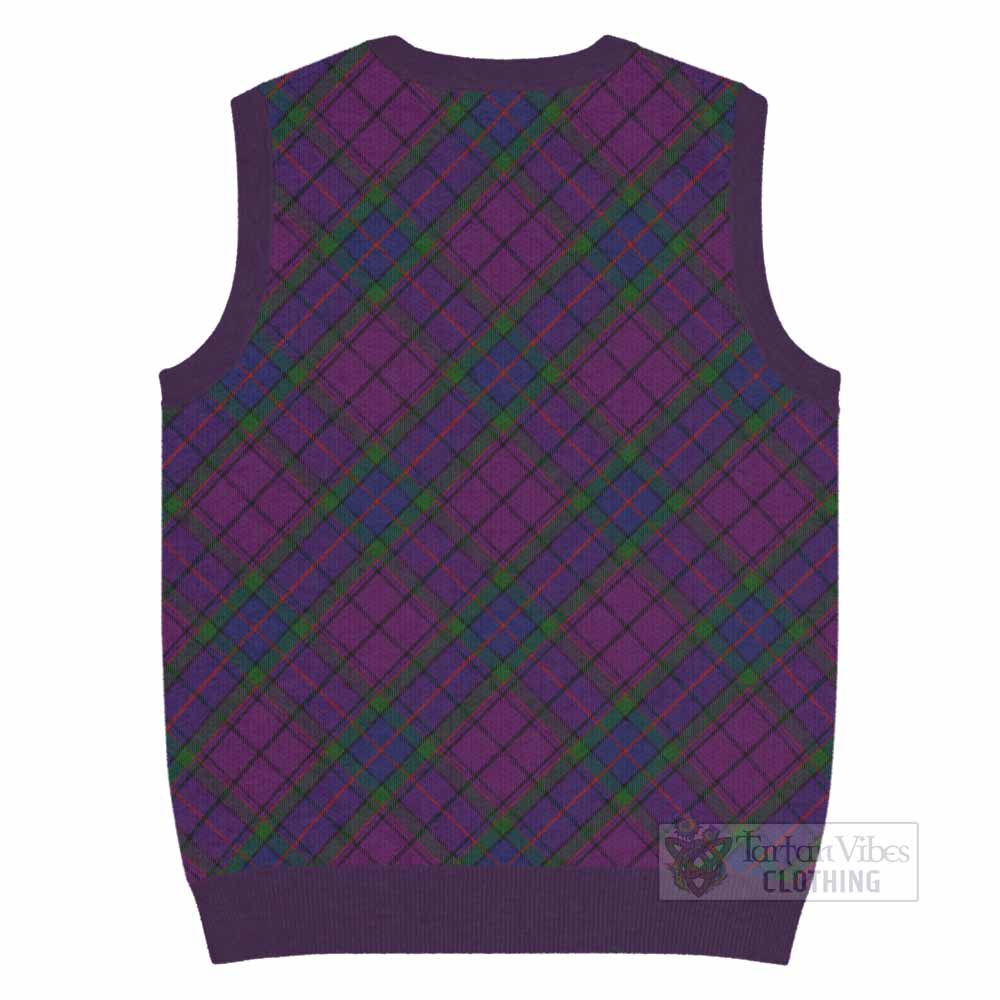 Wardlaw Tartan Knitted V-Neck Vest with Family Crest Cross Style