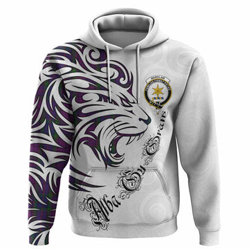 Wardlaw Tartan Lion Roar Hoodie Alba Gu Brath with Celtic Motifs
