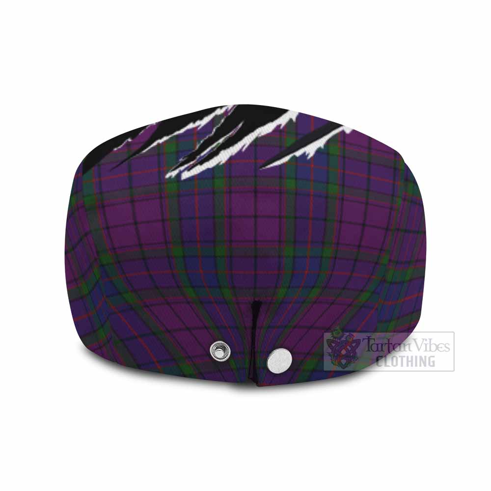 Wardlaw Tartan Loch Ness Monster Flat Cap, Jeff Cap Celtic Knot Nessie Art