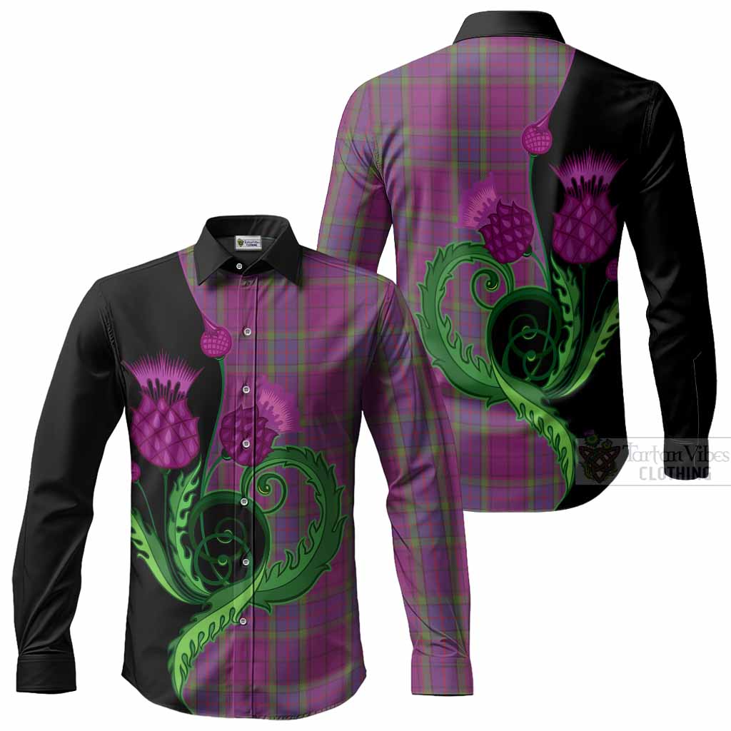 Wardlaw Tartan Long Sleeve Button Shirts Traditional Scottish Thistle