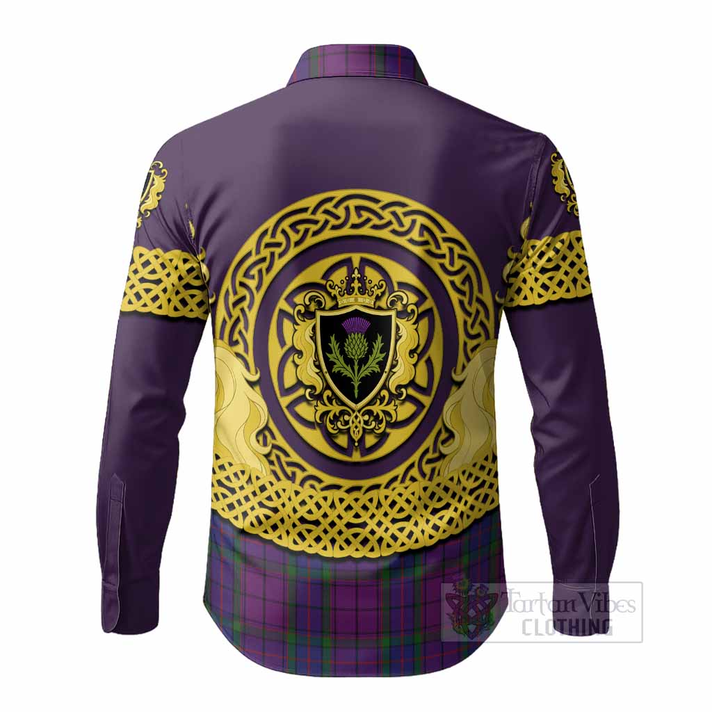 Wardlaw Tartan Long Sleeve Button Shirts Unicorn Celtic Knot And Thistle Emblem