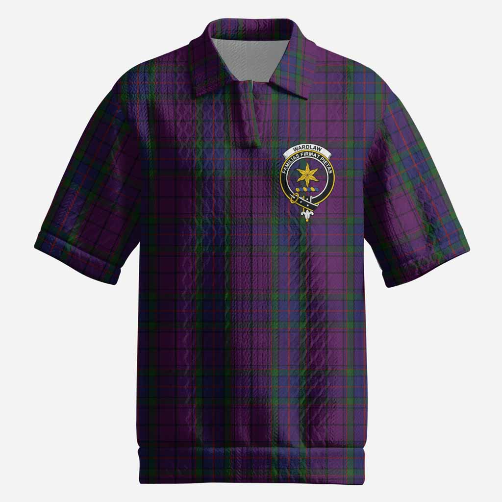 Wardlaw Tartan Men’s Polo Sweater Top with Family Crest