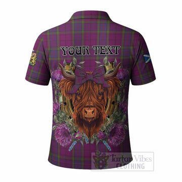 Wardlaw Tartan Polo Shirt Scottish Thistle Heilan Coo
