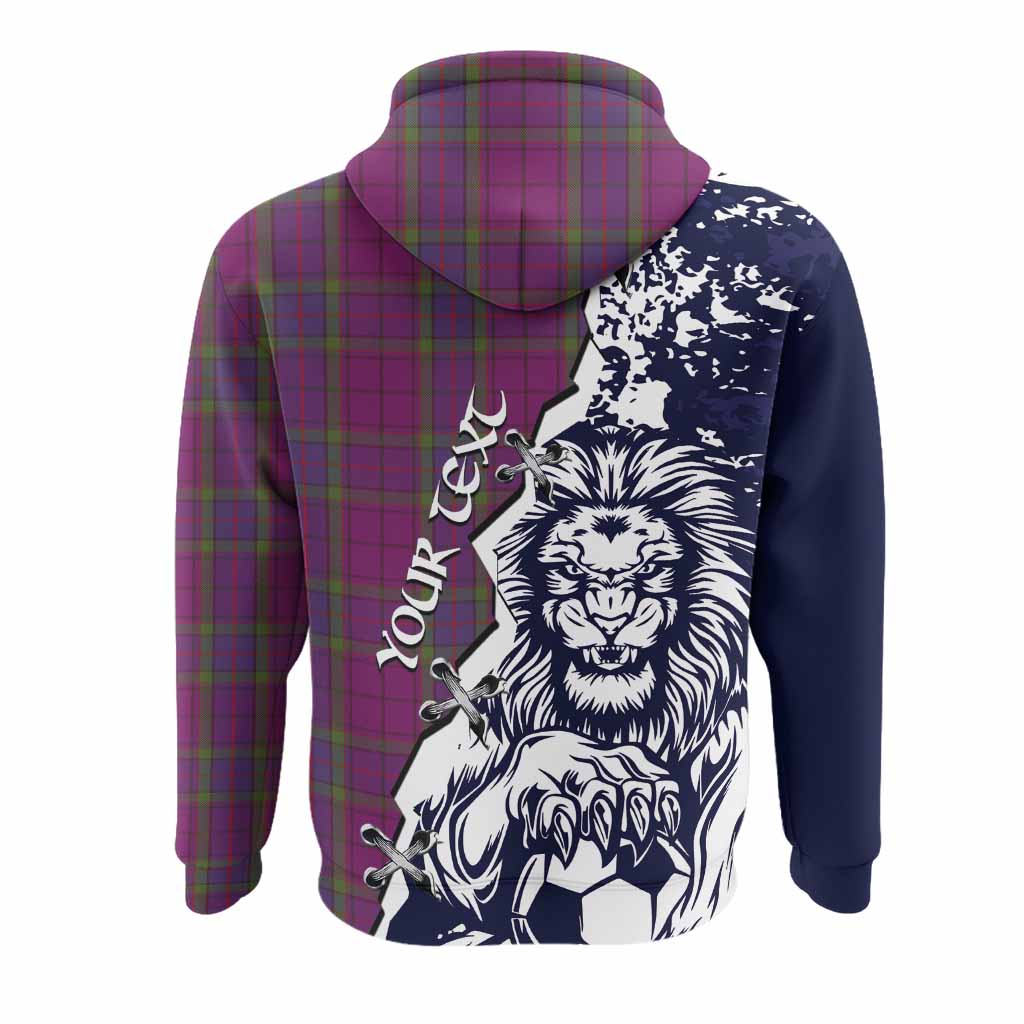Wardlaw Tartan Scottish Hoodie Angry Lion With Soccer Ball Style