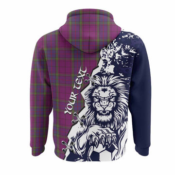 Wardlaw Tartan Scottish Hoodie Angry Lion With Soccer Ball Style