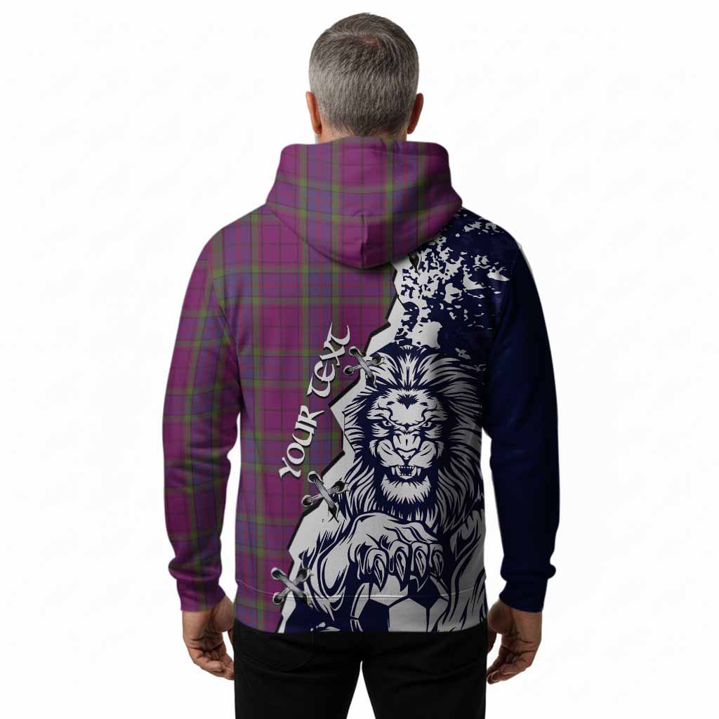 Wardlaw Tartan Scottish Hoodie Angry Lion With Soccer Ball Style