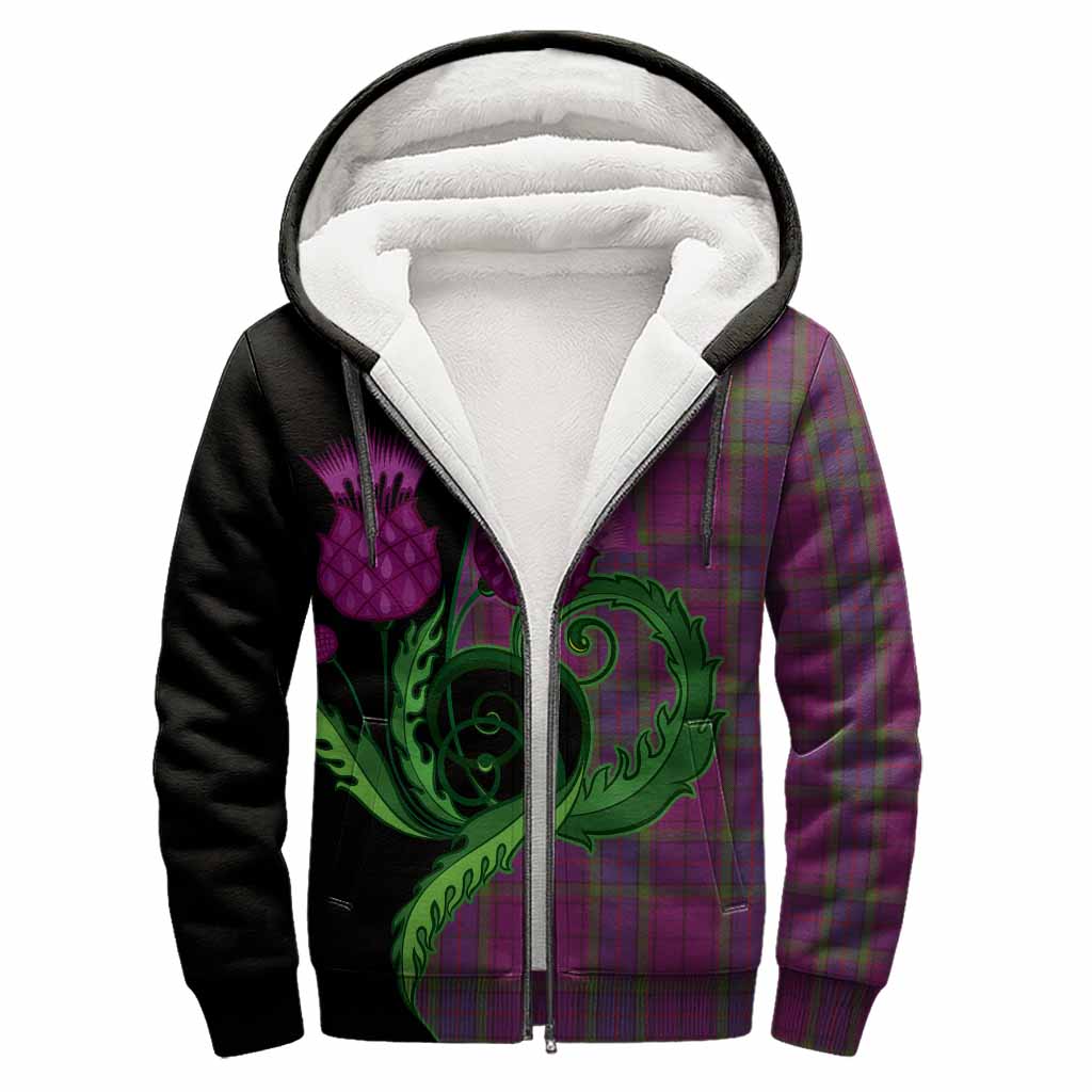 Wardlaw Tartan Sherpa Hoodie Traditional Scottish Thistle