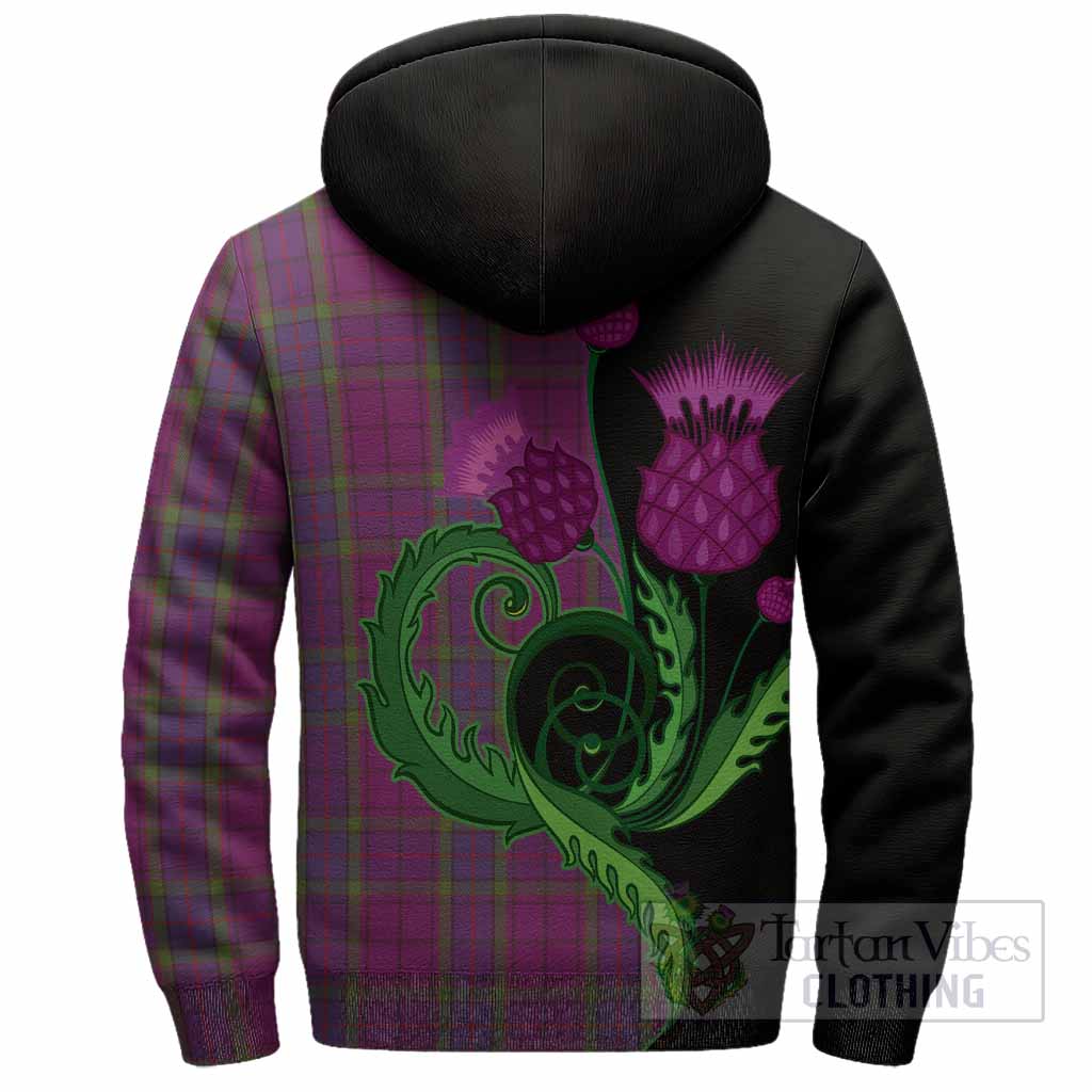 Wardlaw Tartan Sherpa Hoodie Traditional Scottish Thistle