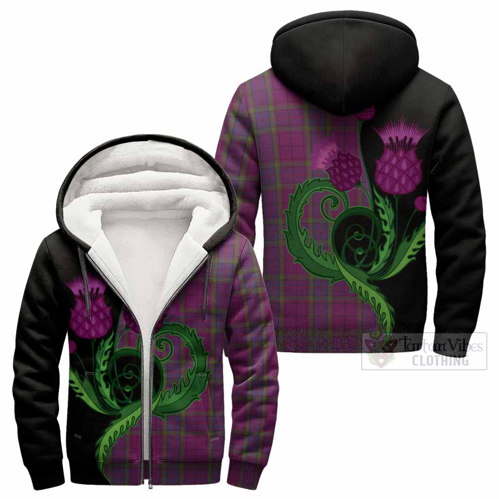 Wardlaw Tartan Sherpa Hoodie Traditional Scottish Thistle