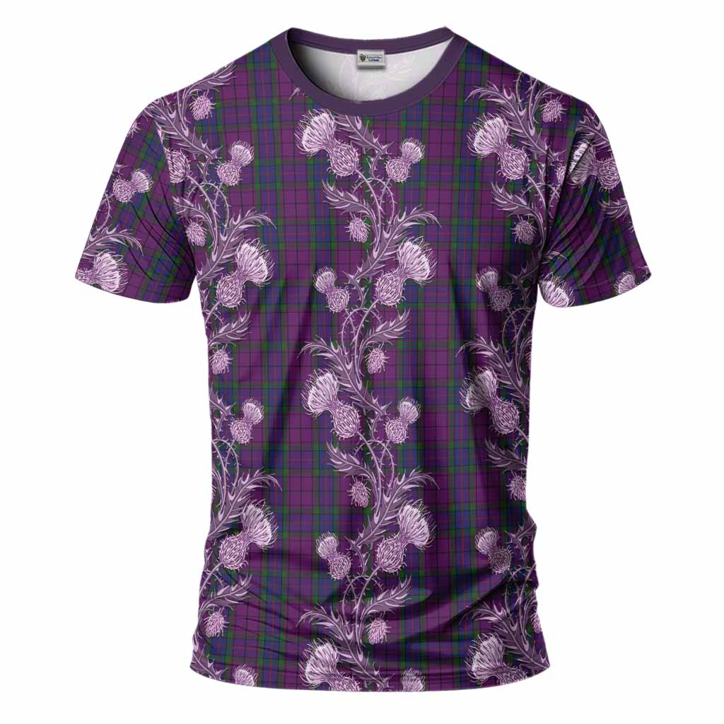 Wardlaw Tartan T-Shirt Seamless Scottish Thistle Flowers