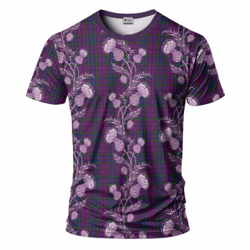 Wardlaw Tartan T-Shirt Seamless Scottish Thistle Flowers