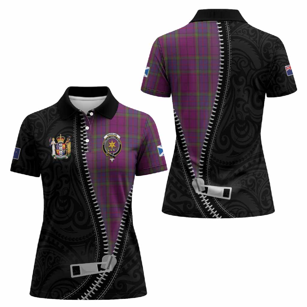 Wardlaw Tartan Women Polo Shirt New Zealand Pattern Unique Zipper Stylized