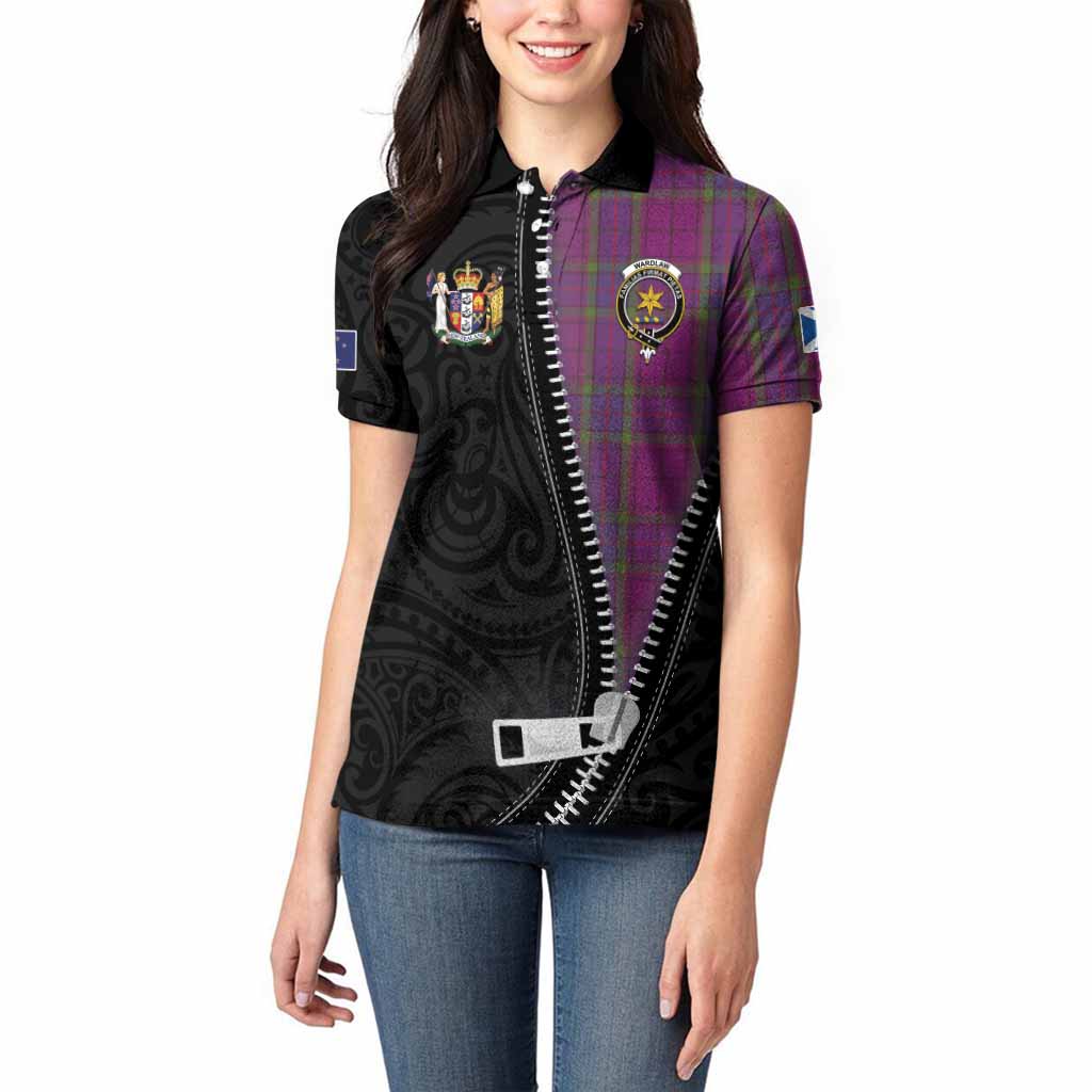 Wardlaw Tartan Women Polo Shirt New Zealand Pattern Unique Zipper Stylized