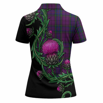 Wardlaw Tartan Women Polo Shirt Resilient Scottish Thistle
