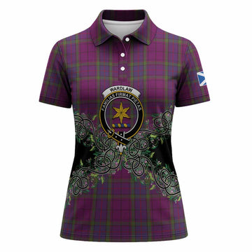 Wardlaw Tartan Women Polo Shirt Thistle Scottish Spirit