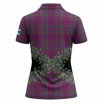 Wardlaw Tartan Women Polo Shirt Thistle Scottish Spirit