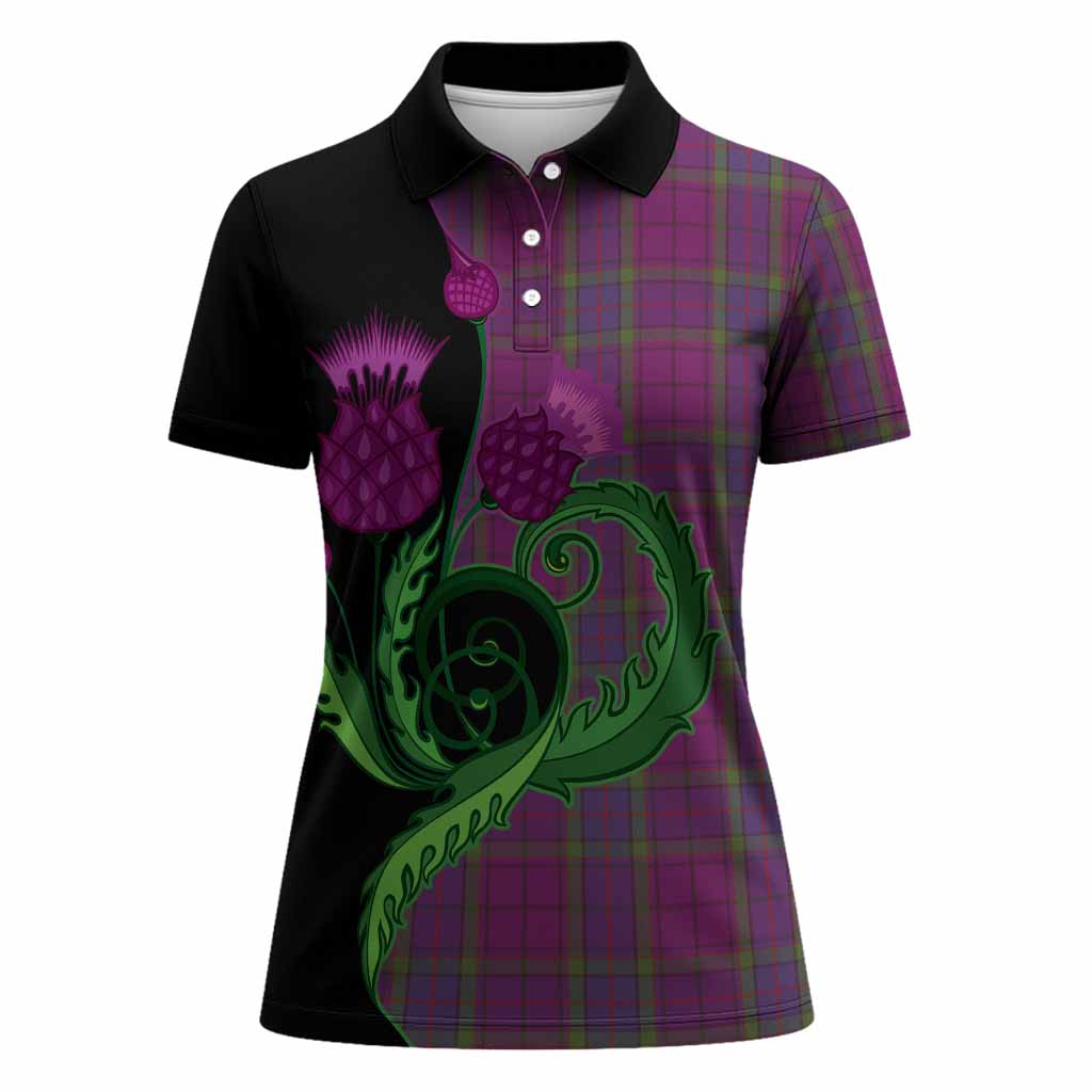 Wardlaw Tartan Women Polo Shirt Traditional Scottish Thistle