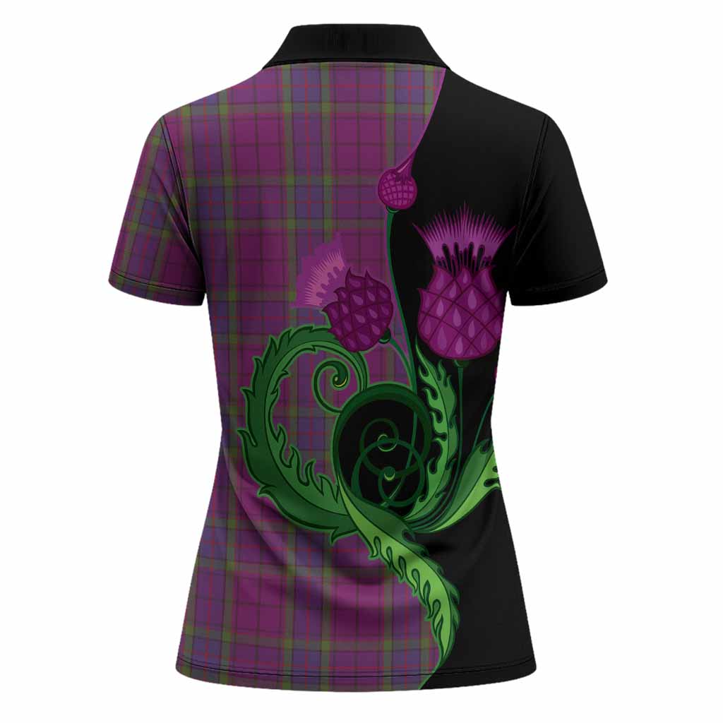 Wardlaw Tartan Women Polo Shirt Traditional Scottish Thistle