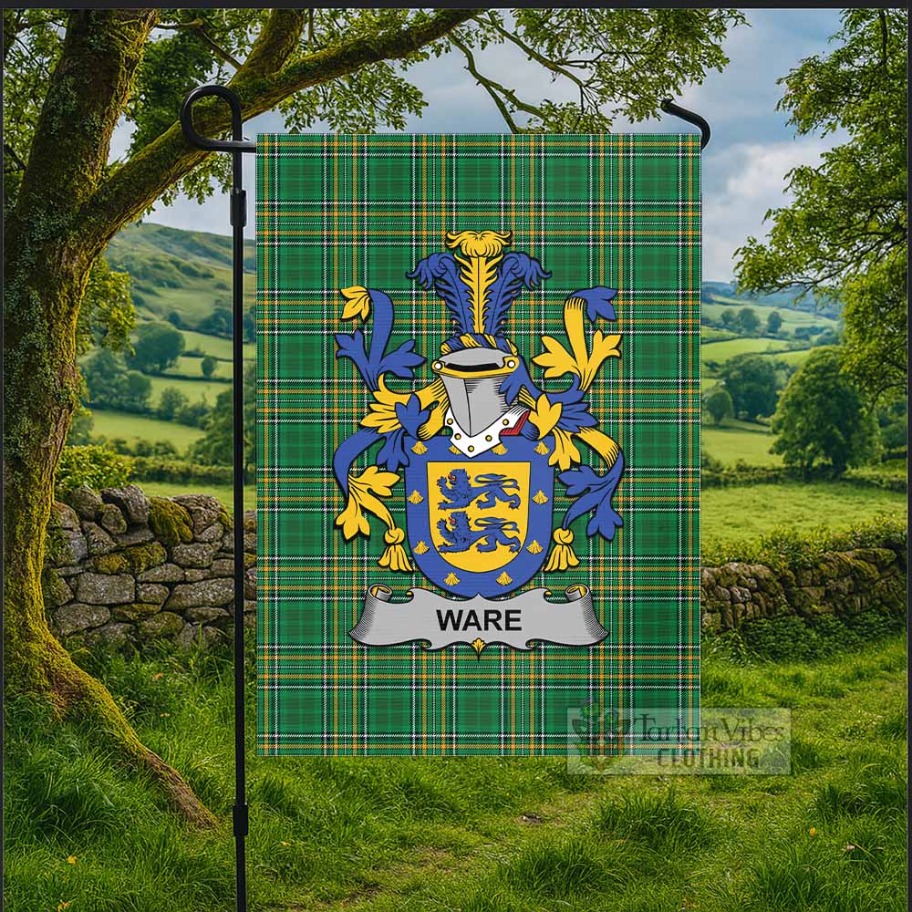 Ware Irish Clan Tartan Flag with Coat of Arms