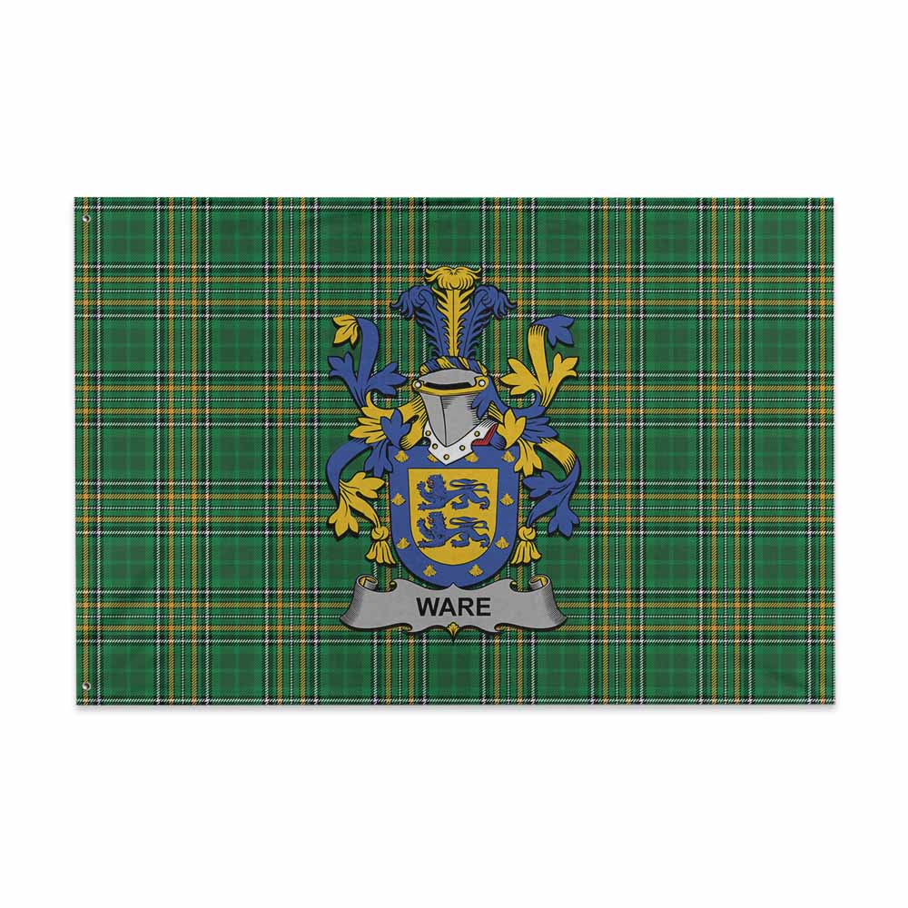 Tartan Vibes Clothing Ware Irish Clan Tartan House Flag with Coat of Arms