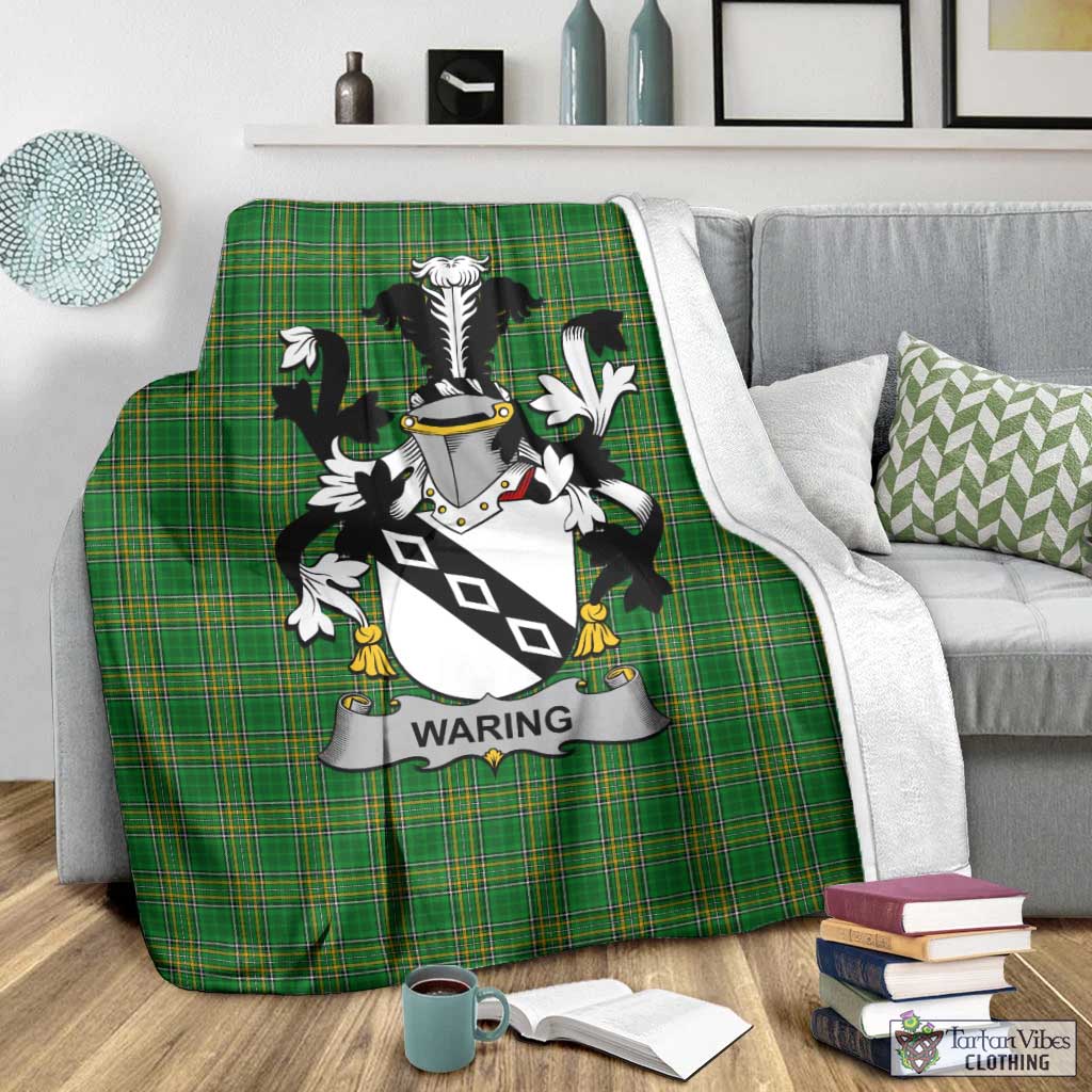 Waring Irish Clan Tartan Blanket with Coat of Arms - Tartan Vibes Clothing