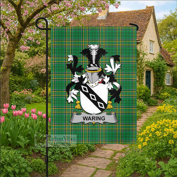 Waring Irish Clan Tartan Garden Flag with Coat of Arms