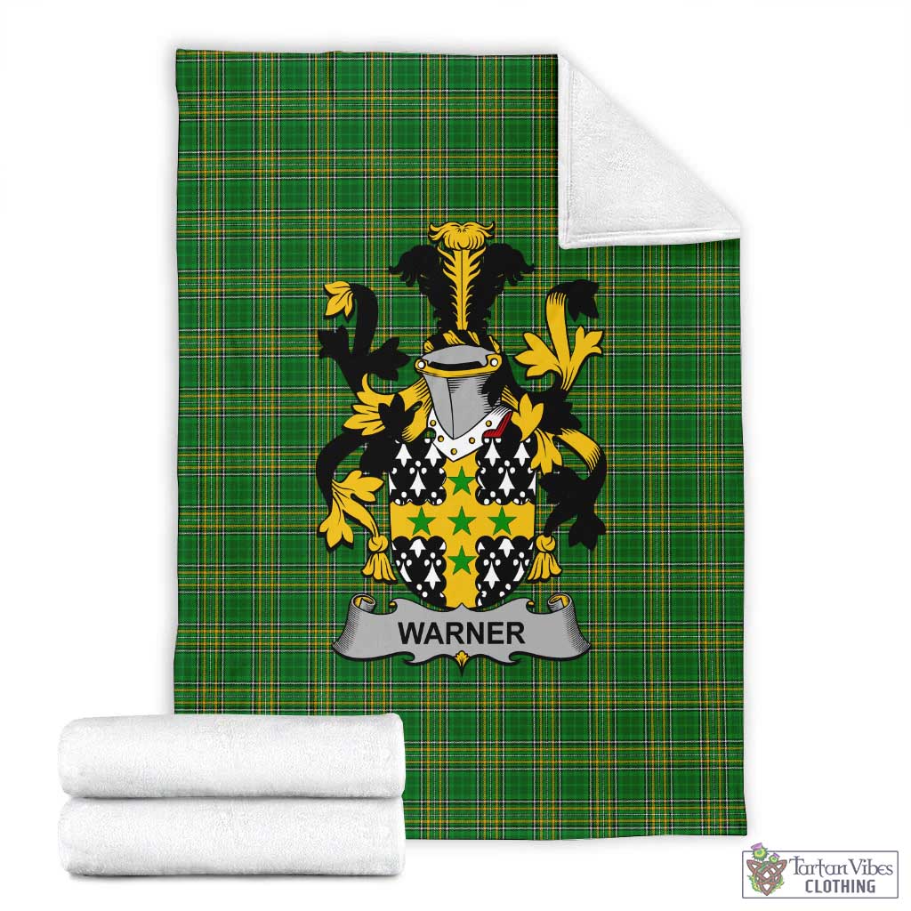 Warner Irish Clan Tartan Blanket with Coat of Arms X-Large 59 x 79 inches 150 x 200 cm - Tartan Vibes Clothing