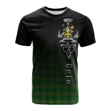 Tartan Vibes Clothing Warner Irish Clan Cotton T-shirt with Coat of Arms Erin Go Bragh Celtic Inspired