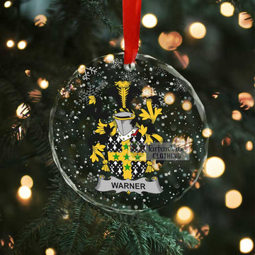 Warner Irish Clan Christmas Glass Ornament with Coat of Arms