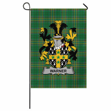 Warner Irish Clan Tartan Garden Flag with Coat of Arms