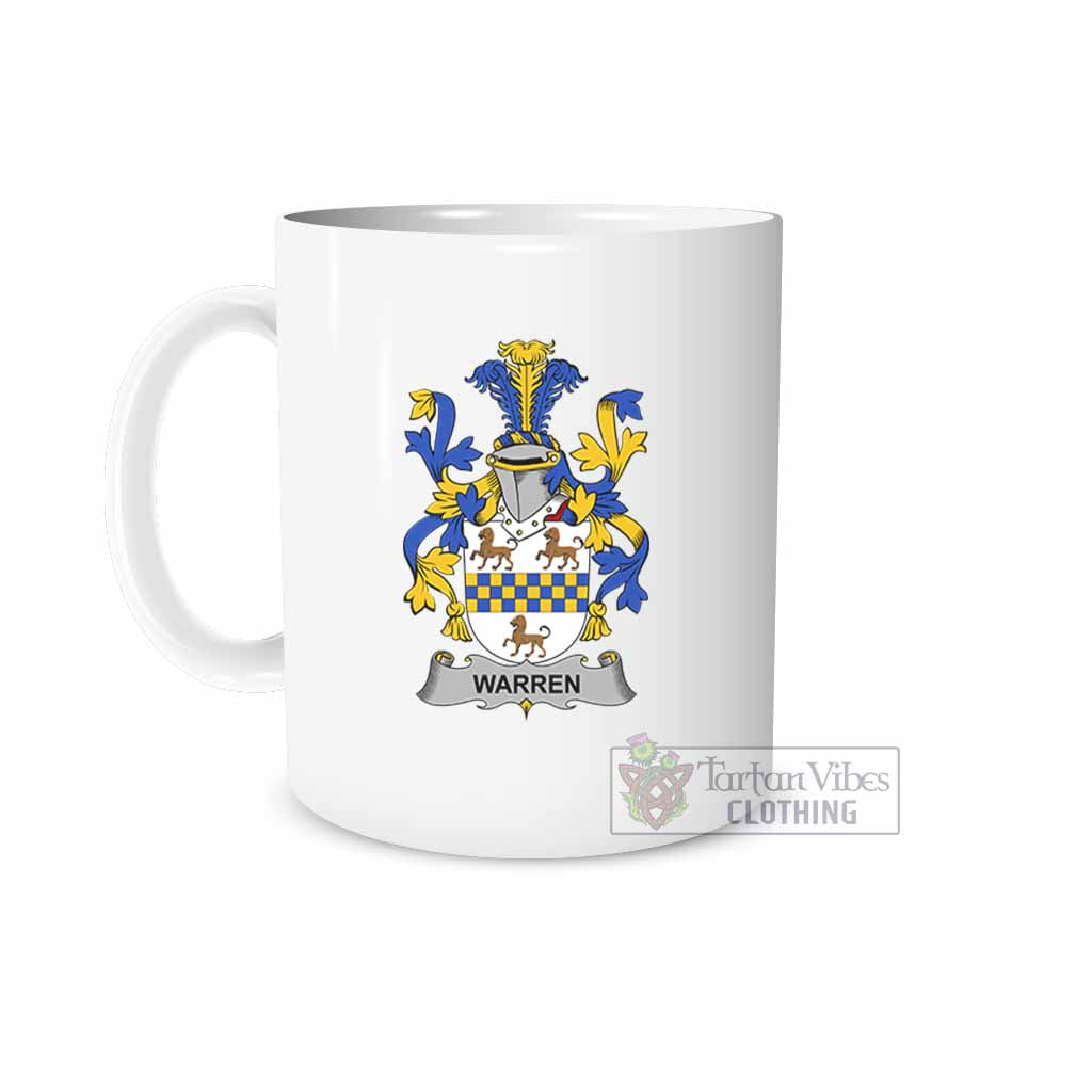 Warren Irish Clan Coat of Arms Ceramic Mug White - 2D-tartanvibesclothing