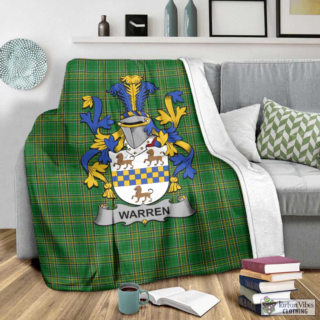 Warren Irish Clan Tartan Blanket with Coat of Arms - Tartan Vibes Clothing