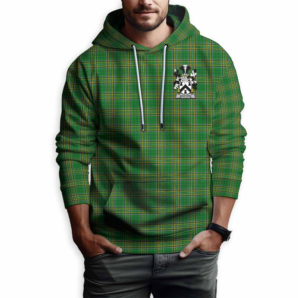 Warters Irish Clan Tartan Hoodie with Coat of Arms
