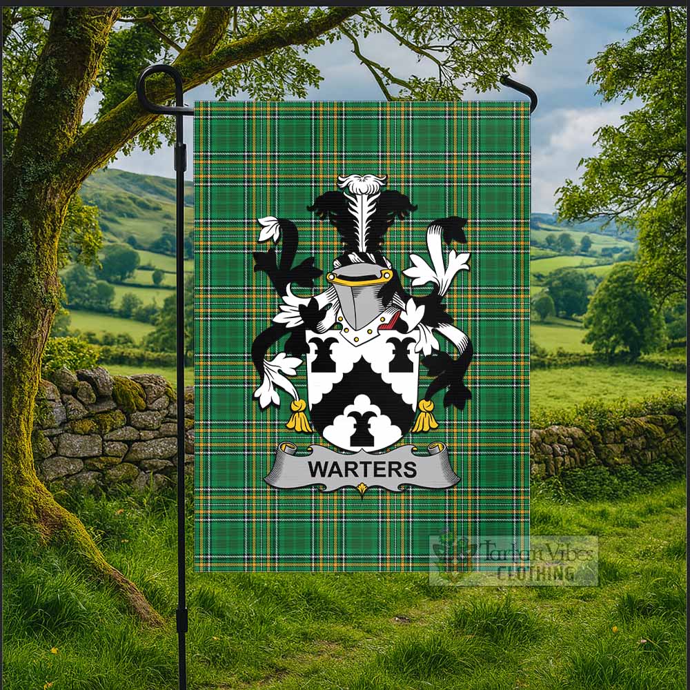 Warters Irish Clan Tartan Flag with Coat of Arms