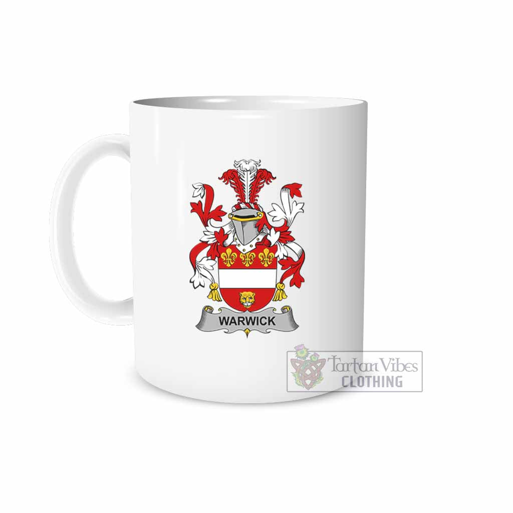 Warwick Irish Clan Coat of Arms Ceramic Mug White - 2D-tartanvibesclothing
