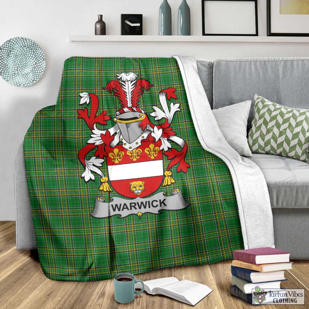Warwick Irish Clan Tartan Blanket with Coat of Arms - Tartan Vibes Clothing