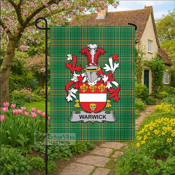 Warwick Irish Clan Tartan Flag with Coat of Arms