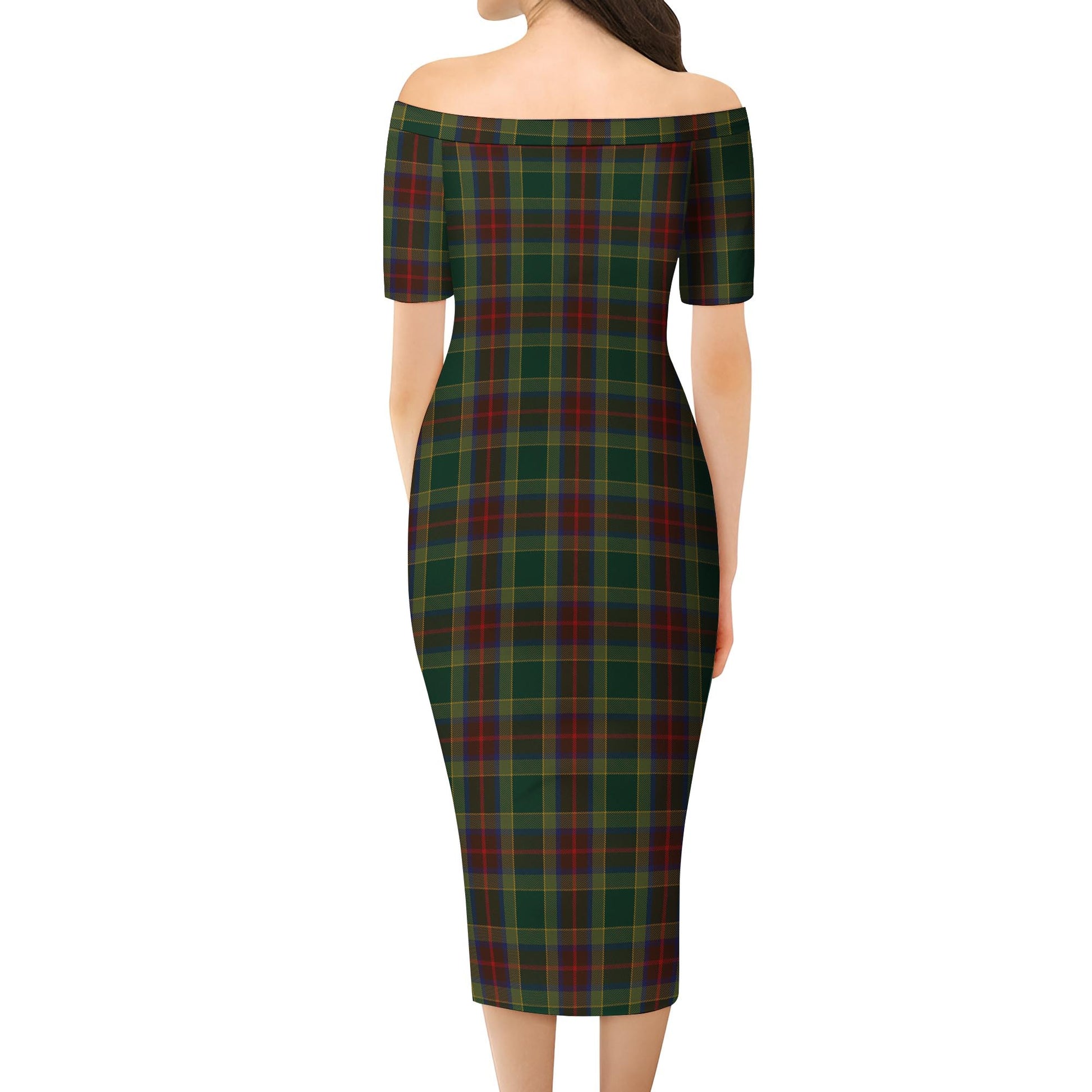 Waterford County Ireland Tartan Off Shoulder Lady Dress - Tartan Vibes Clothing