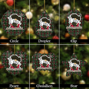 Waterford County Ireland Tartan Christmas Ornaments with Scottish Gnome Playing Bagpipes
