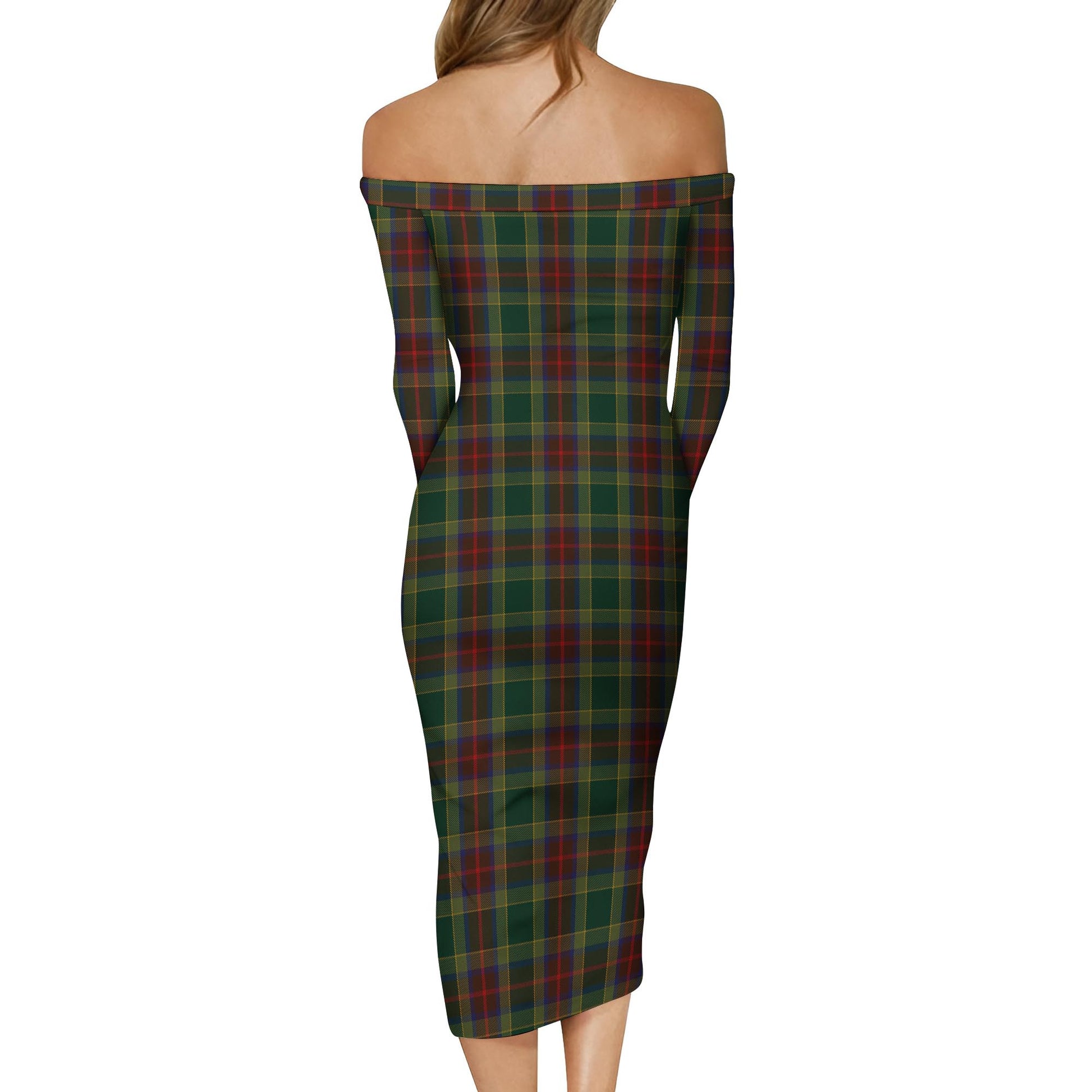 Waterford County Ireland Tartan Off Shoulder Lady Dress - Tartan Vibes Clothing