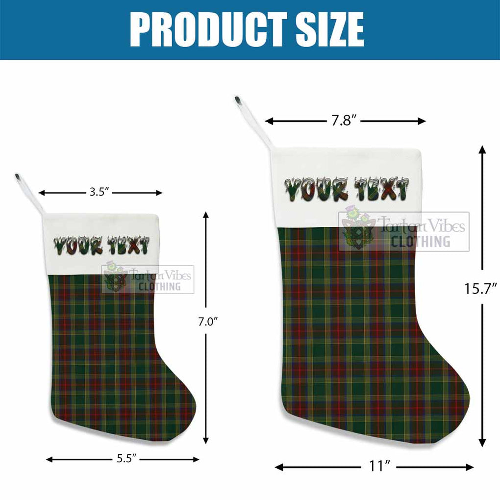 Tartan Vibes Clothing Waterford County Ireland Tartan Christmas Stocking with Personalized Text